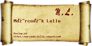 Márcsák Lelle névjegykártya